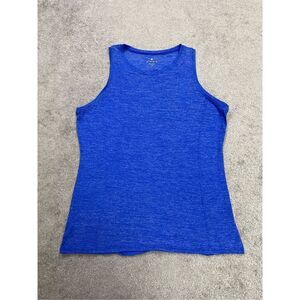 Athleta Womens Sleeveless Space Dye Square Open Back Active Tank Top Blue Small